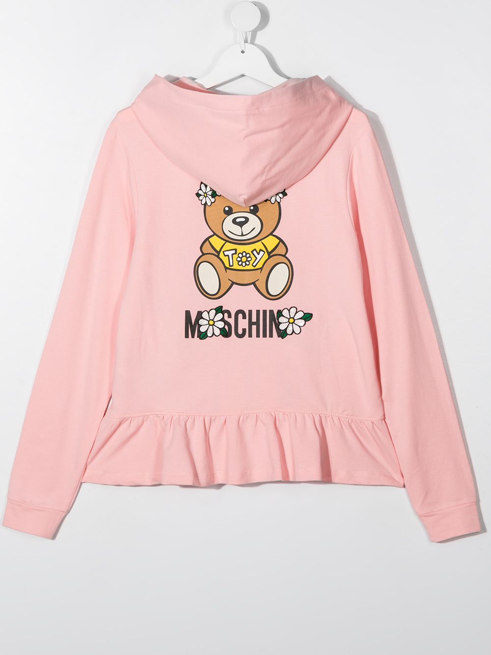 фото Moschino kids худи на молнии с цветочной вышивкой