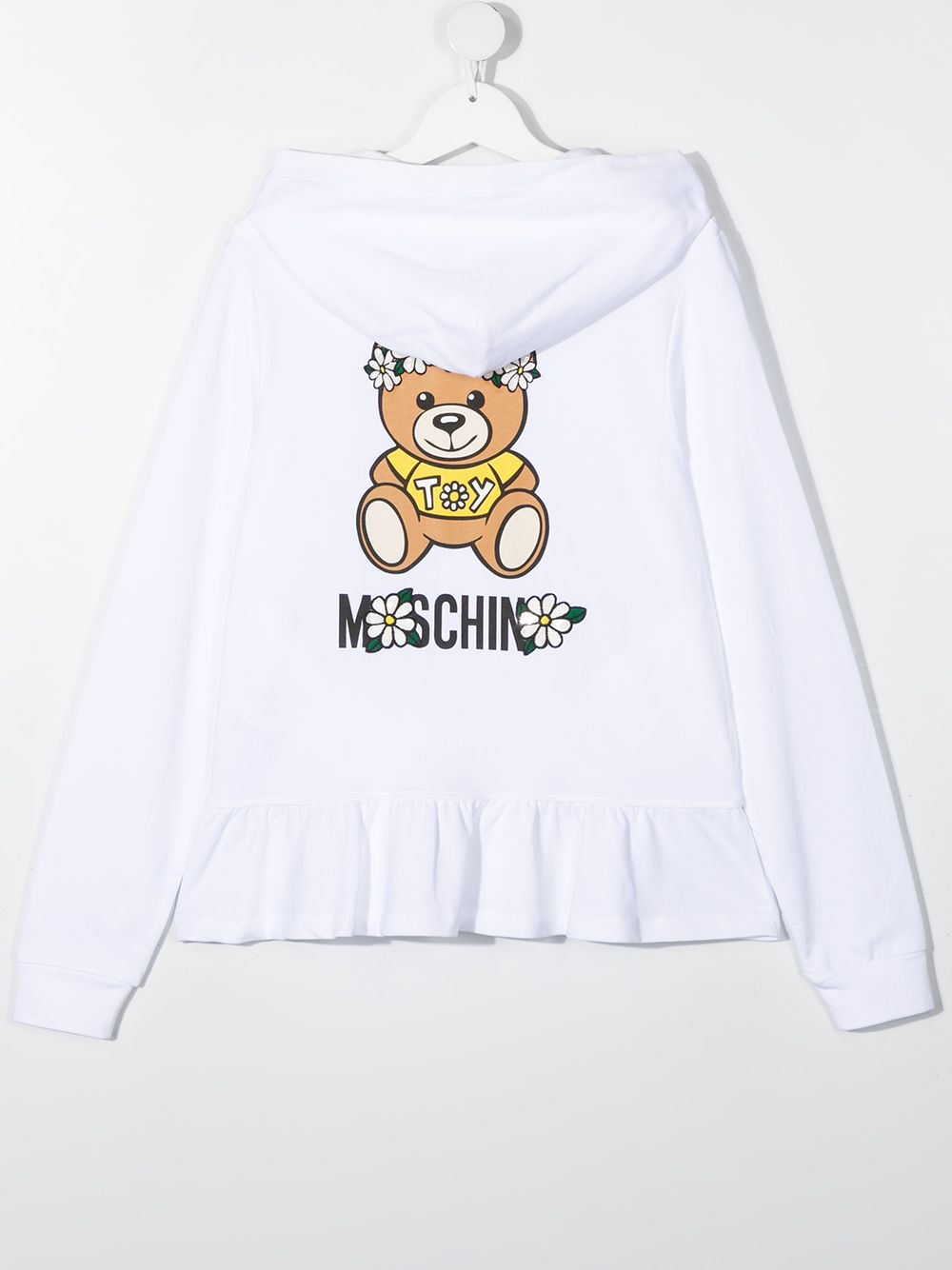 фото Moschino kids худи на молнии с цветочной вышивкой