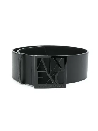 Armani Exchange logo-buckle faux-leather Belt - Farfetch