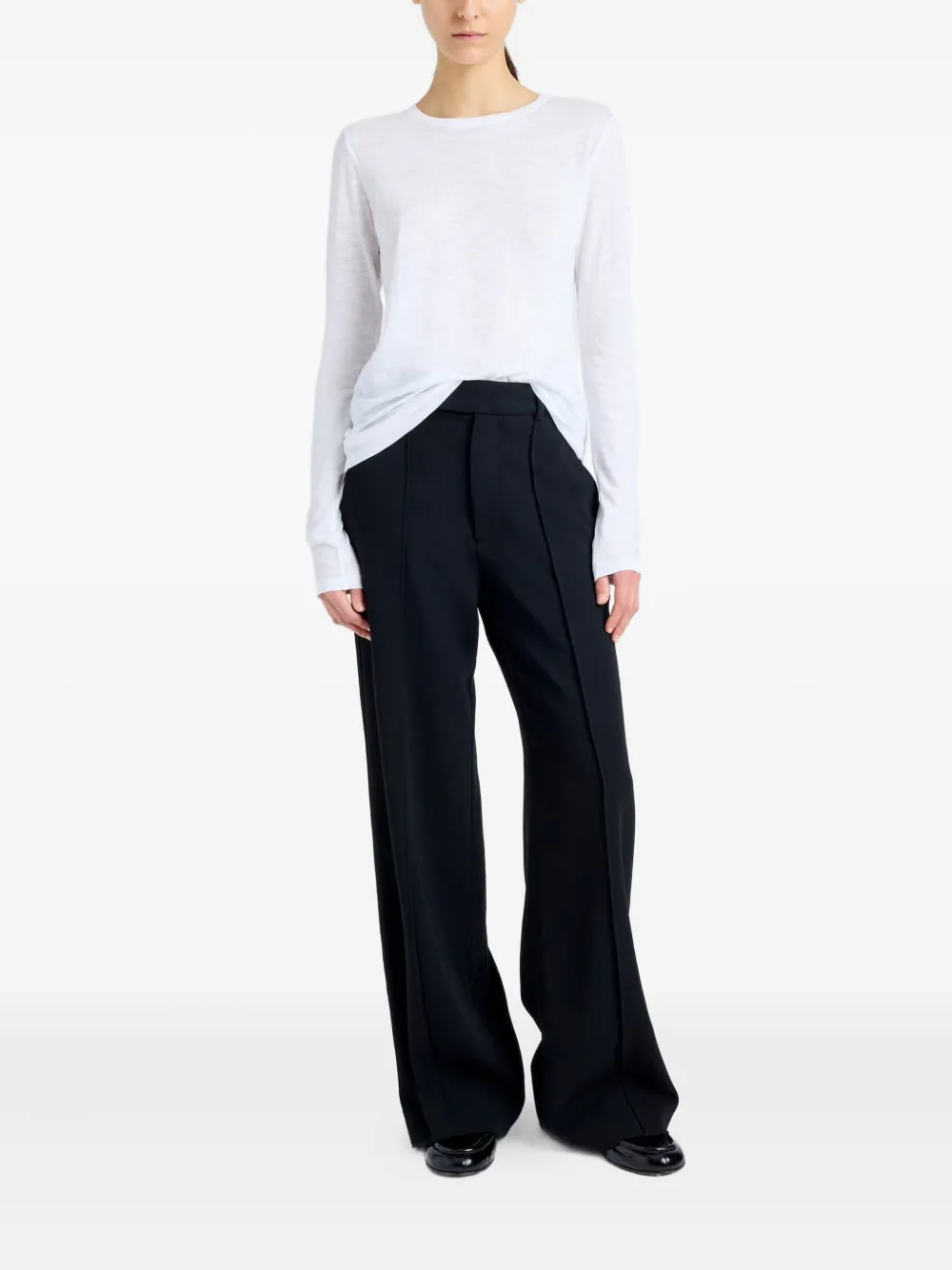 Proenza Schouler Solid Tissue Jersey Tee In White
