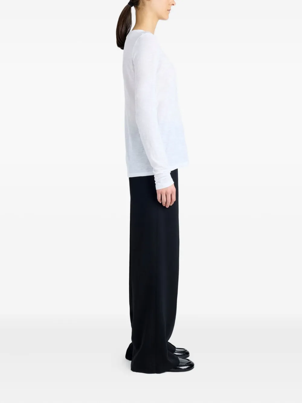 Proenza Schouler Solid Tissue Jersey Tee In White