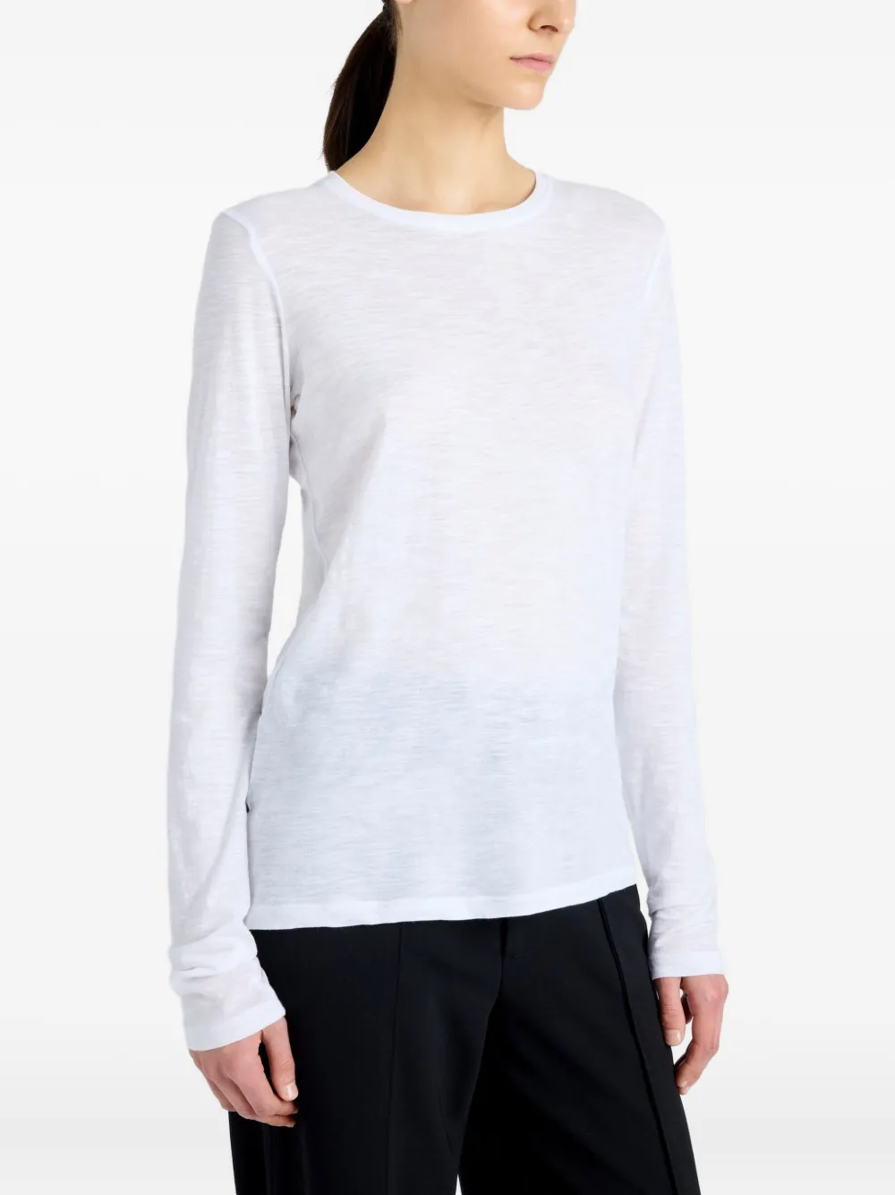 Proenza Schouler Solid Tissue Jersey Tee In White