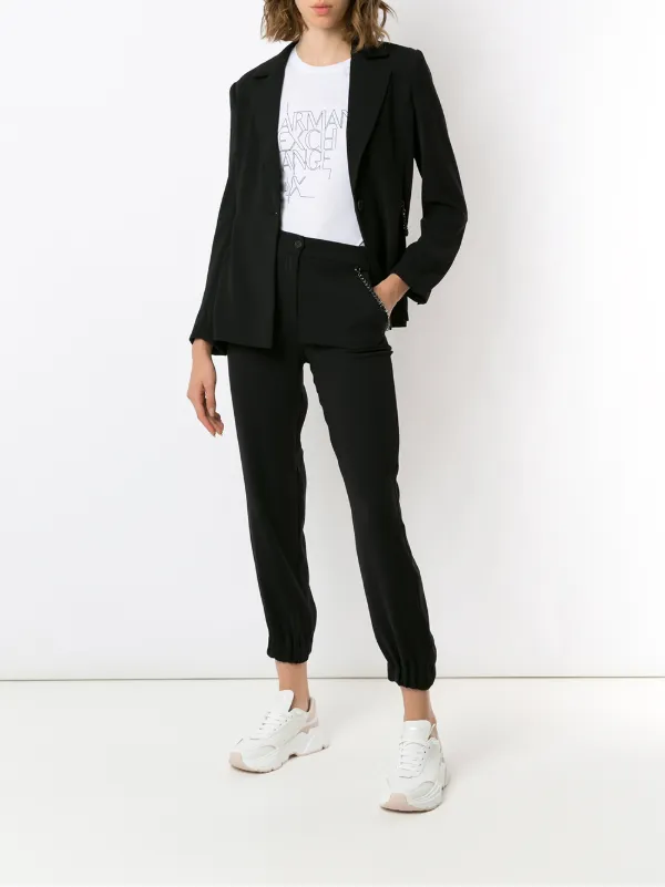 Armani Exchange Chain Detail Single Breasted Blazer Farfetch