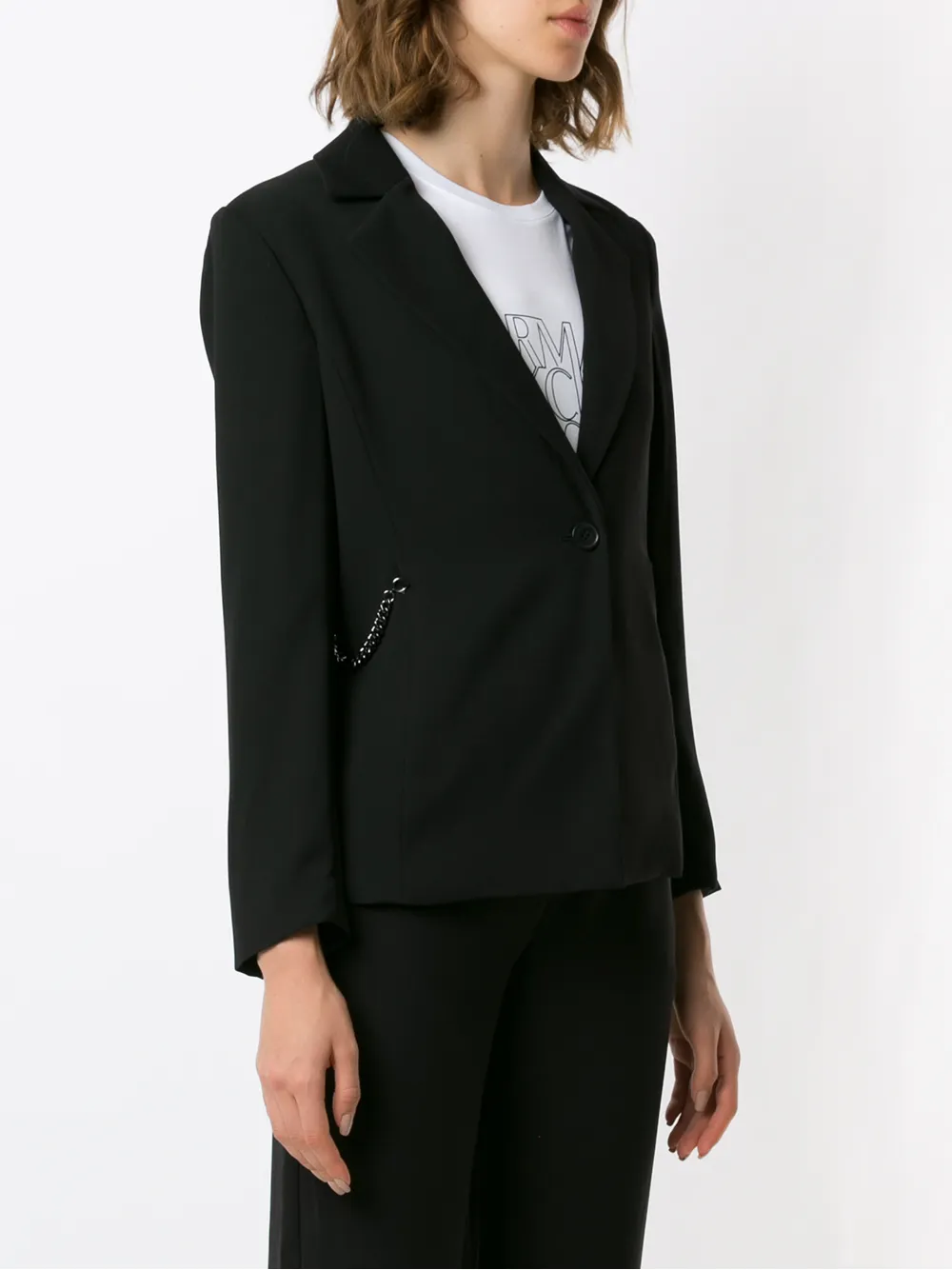Armani Exchange Chain Detail Single Breasted Blazer Farfetch