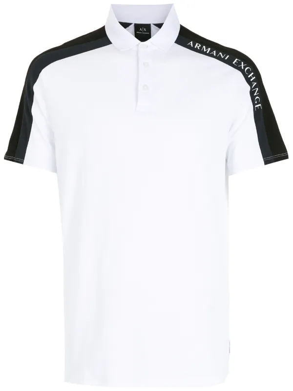 Armani Exchange Logo Print Detail Polo Shirt Farfetch