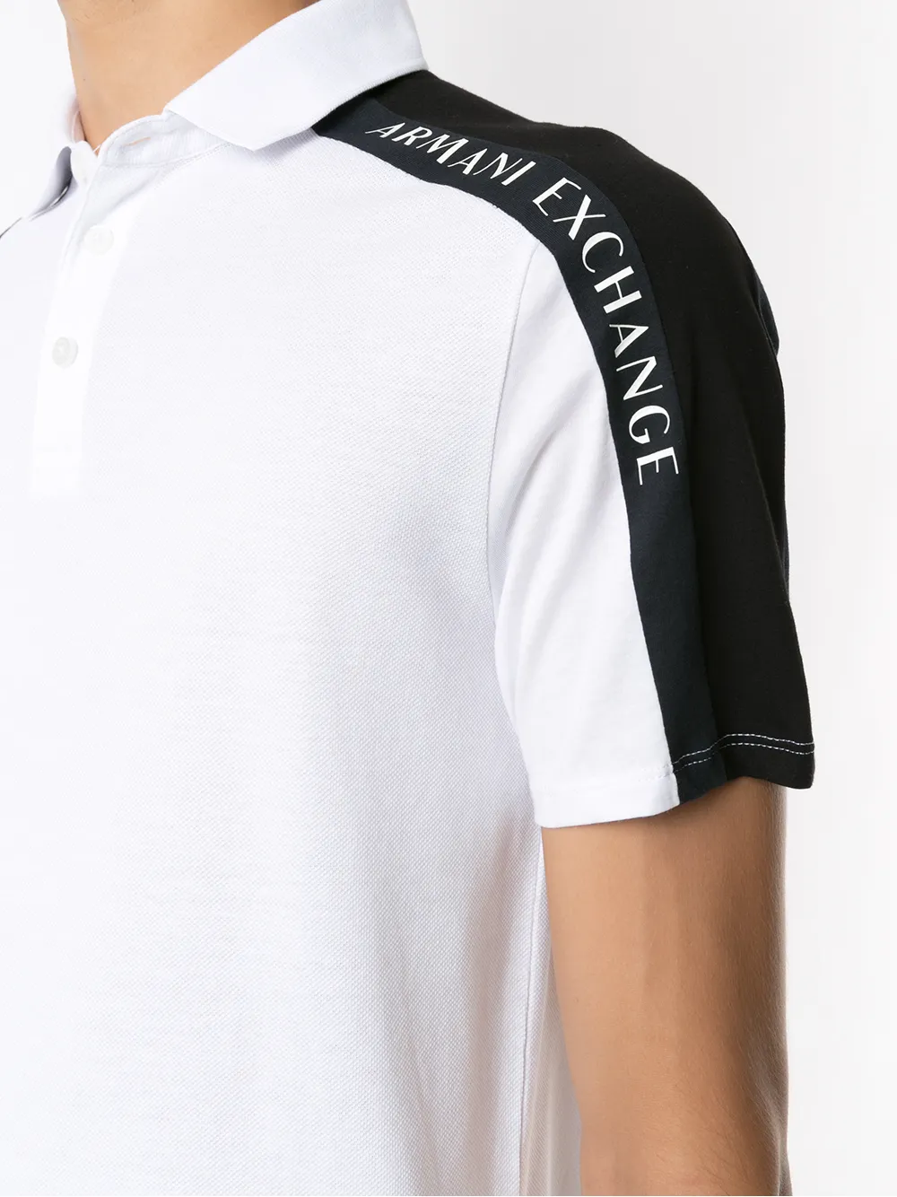 Armani Exchange Logo Print Detail Polo Shirt Farfetch