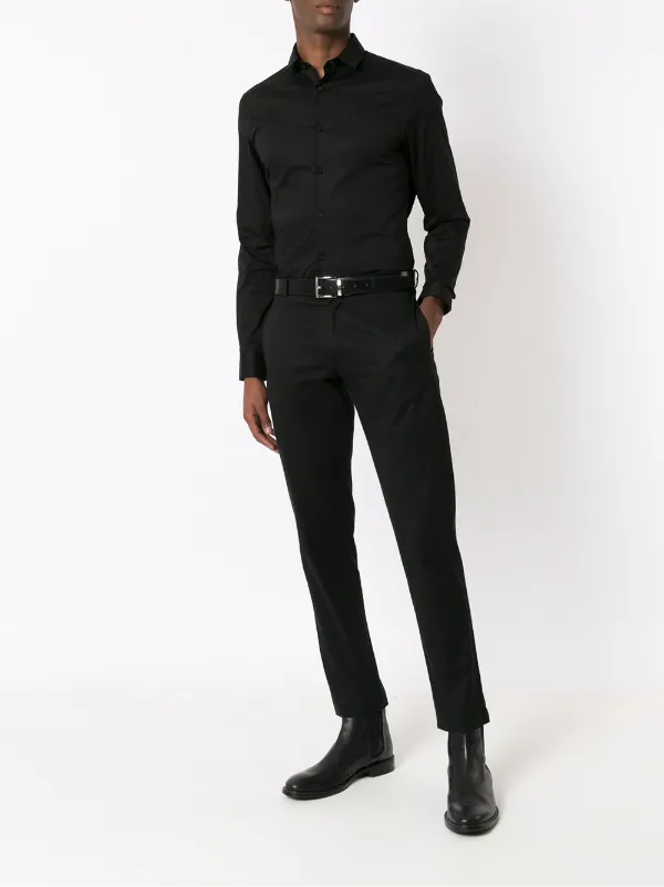 Armani Exchange Black Stretch Poplin Shirt