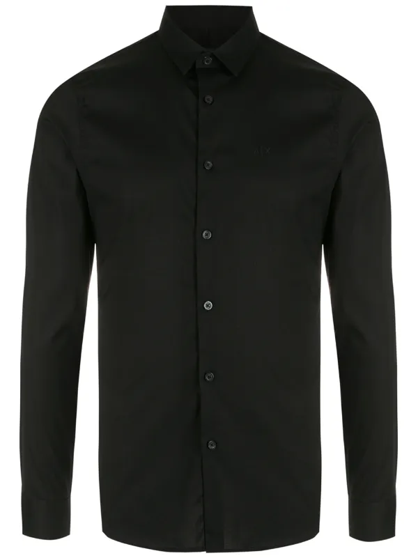 Armani Exchange button-front Shirt Black FARFETCH IN