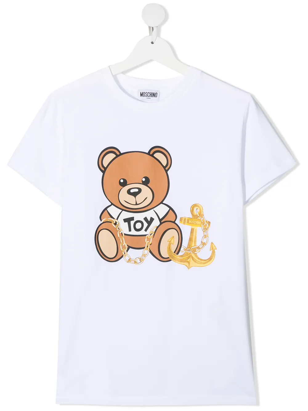 фото Moschino kids футболка toy bear с логотипом anchor