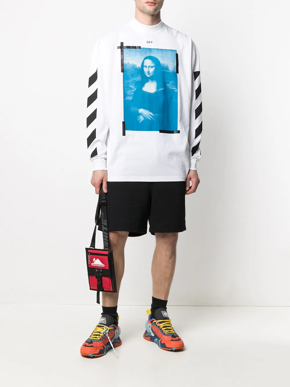 фото Off-white футболка с принтом mona lisa и логотипом arrows