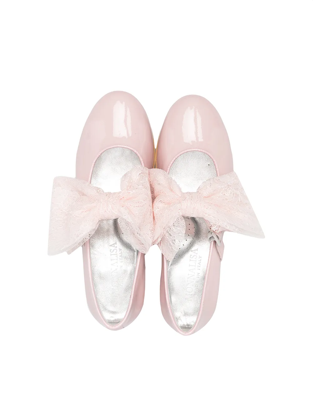 фото Monnalisa туфли на каблуке с кружевными бантами