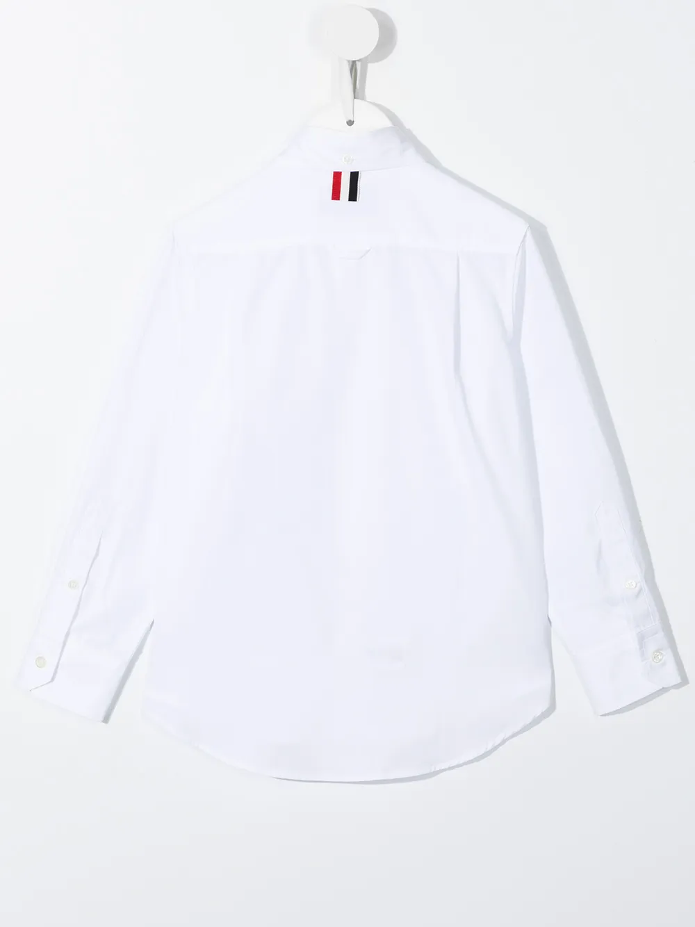 Thom Browne Logo-tag Cotton Shirt In White