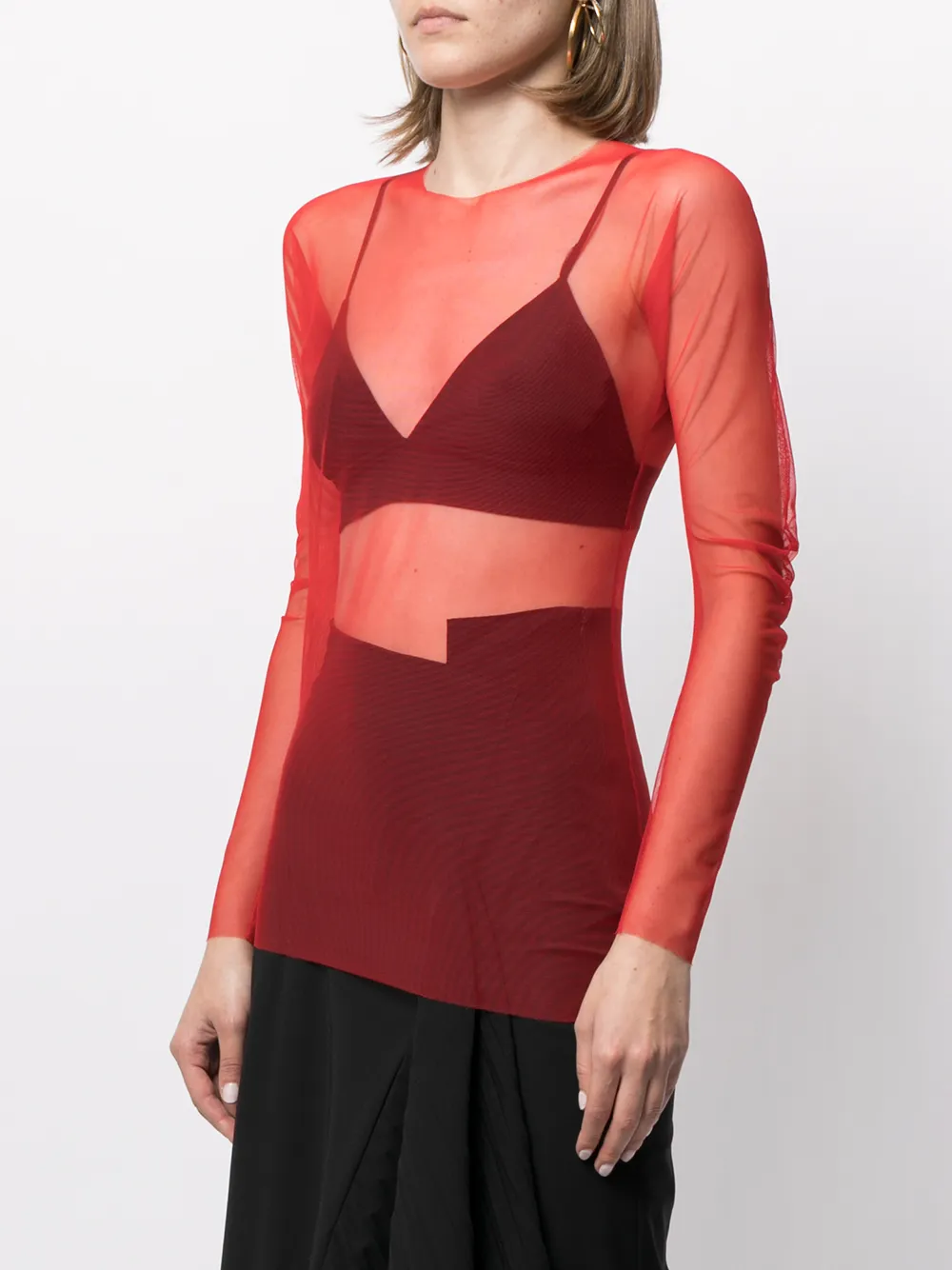 фото Maison margiela прозрачный топ асимметричного кроя