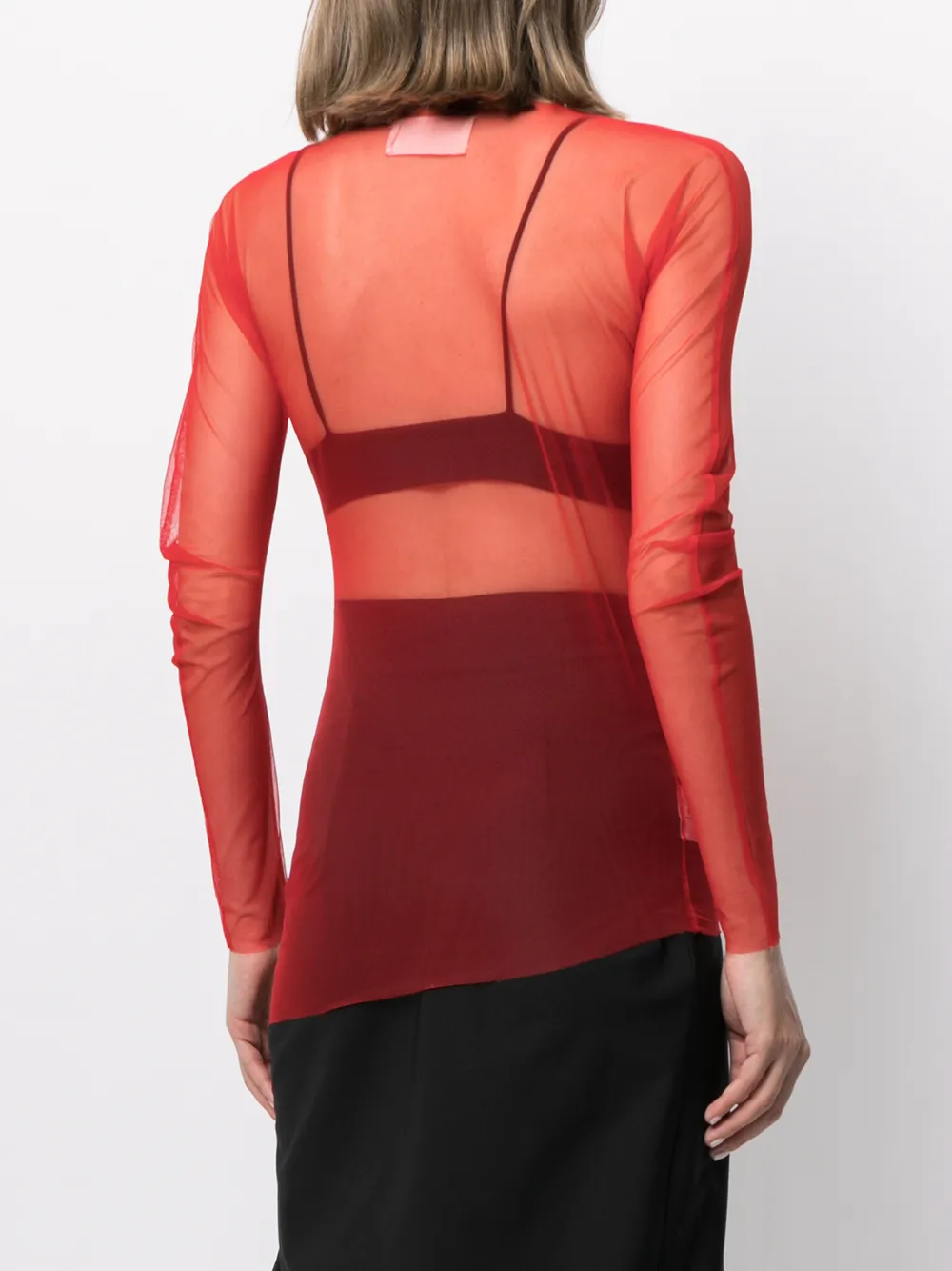 фото Maison margiela прозрачный топ асимметричного кроя