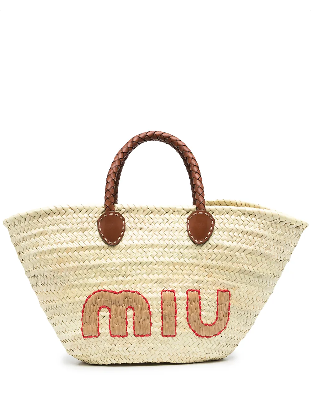 miu miu raffia tote bag