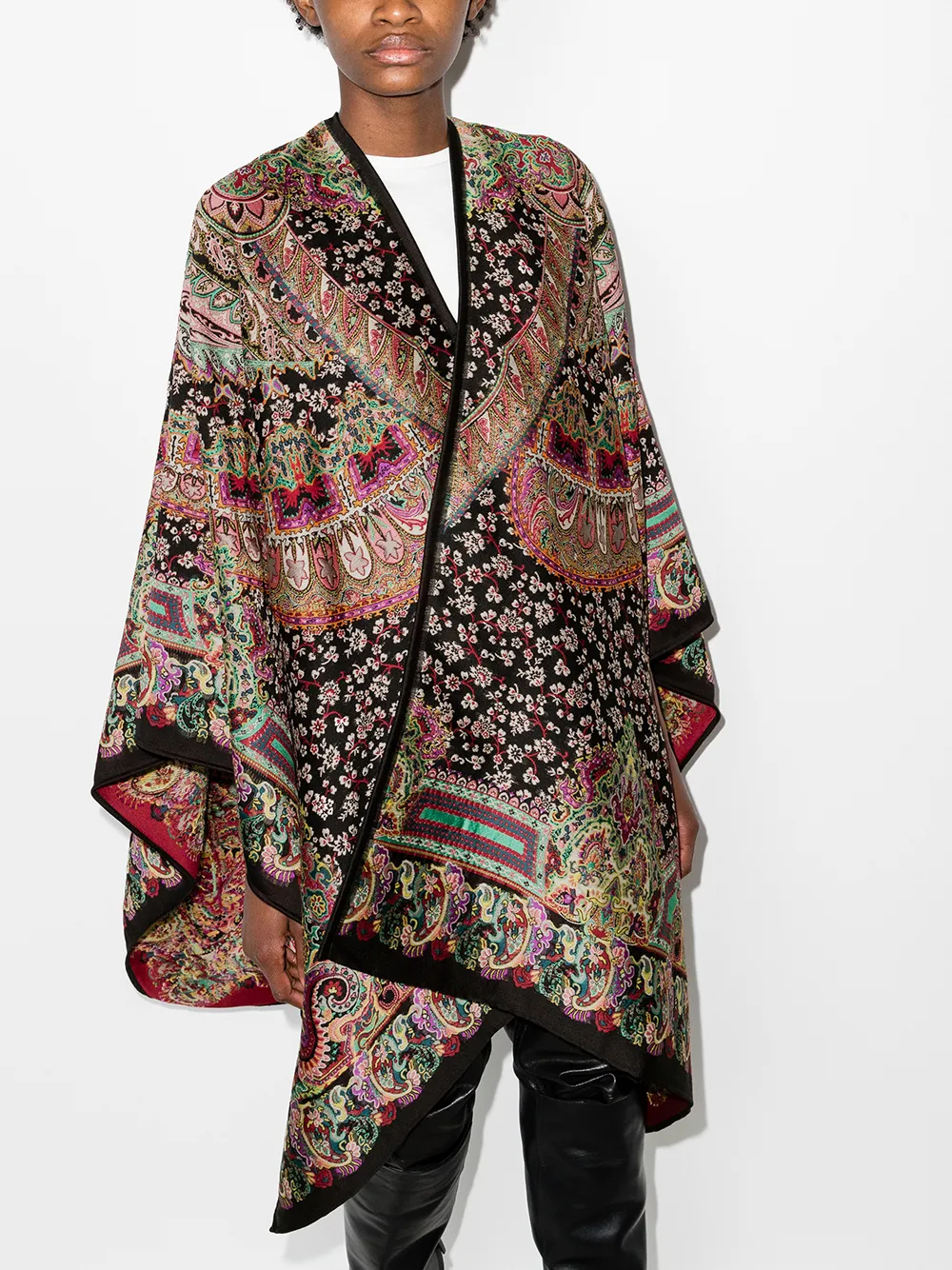 Image 2 of ETRO paisley-jacquard cape