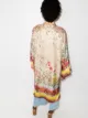 ETRO Poncho mangas longas com acabamento de franjas