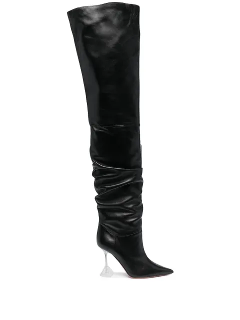 Amina Muaddi Olivia thigh-high leather boots