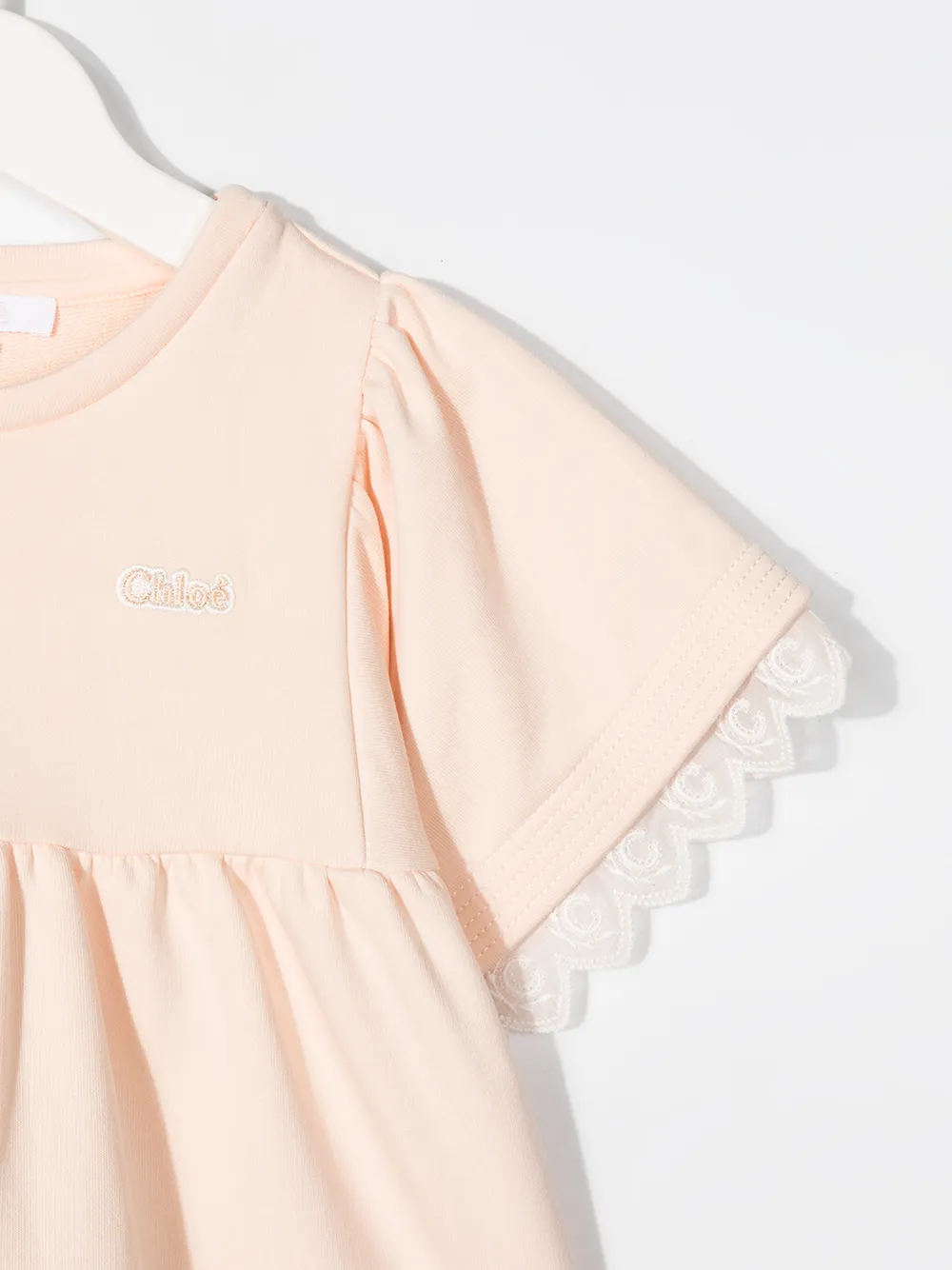 фото Chloé kids топ с вышитым логотипом и сборками