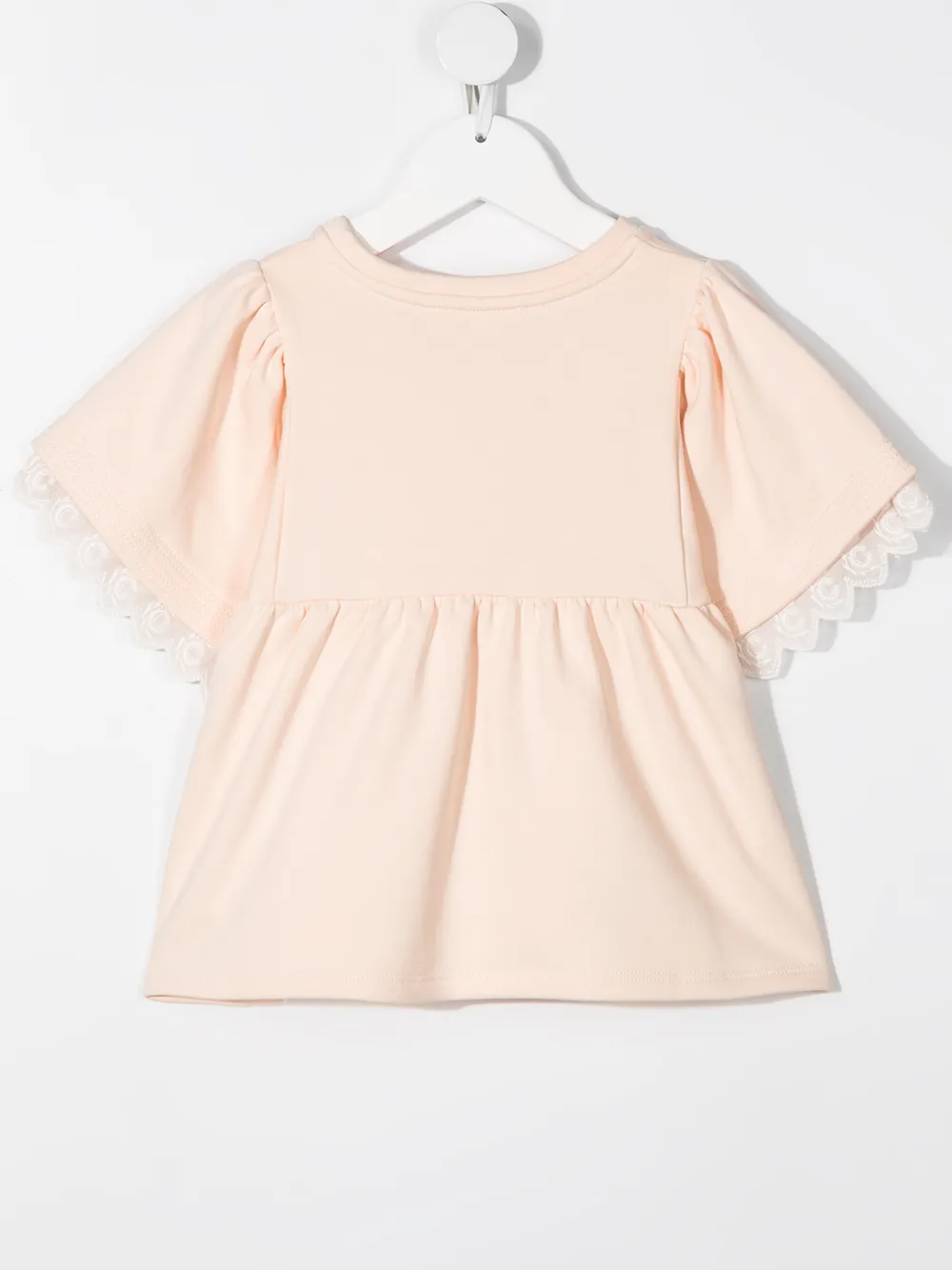 фото Chloé kids топ с вышитым логотипом и сборками