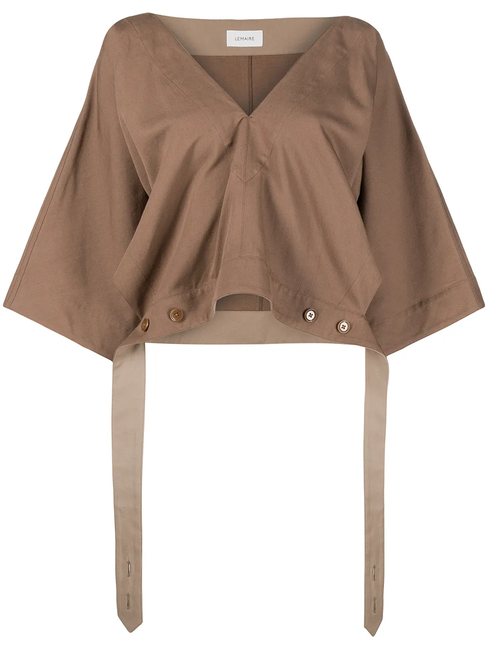 

Lemaire tie waist cropped blouse - Brown