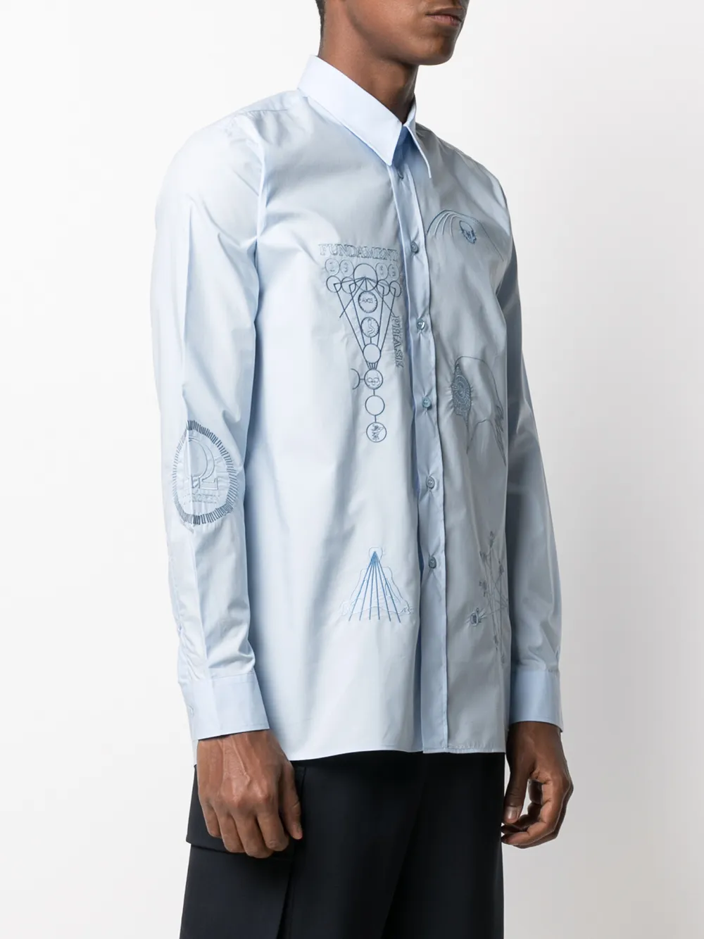 фото Raf simons рубашка с длинными рукавами и вышивкой