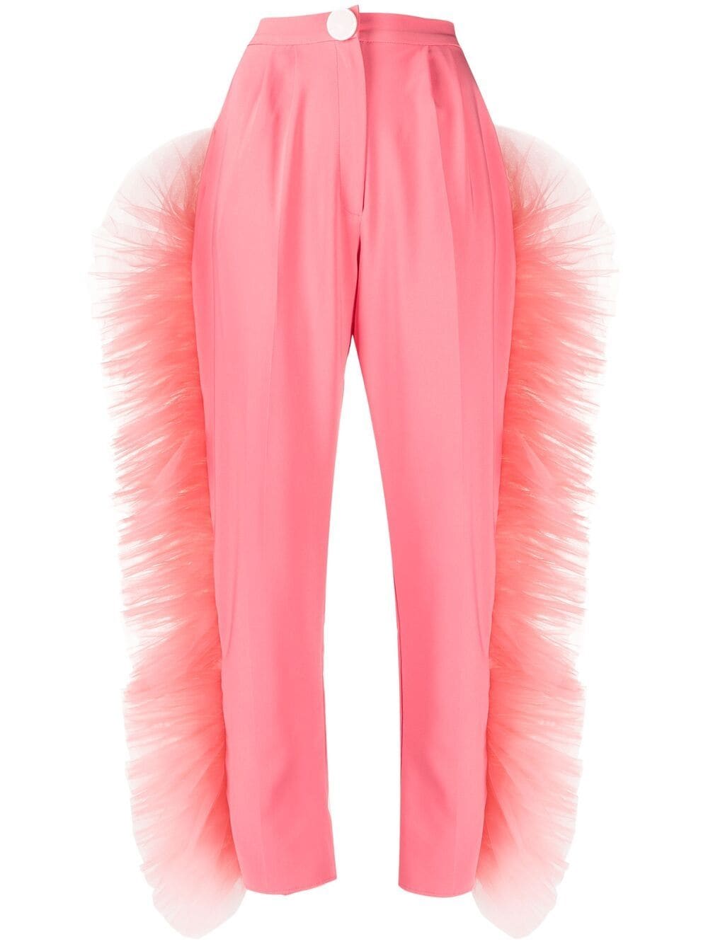 ruffled-tulle tailored trousers