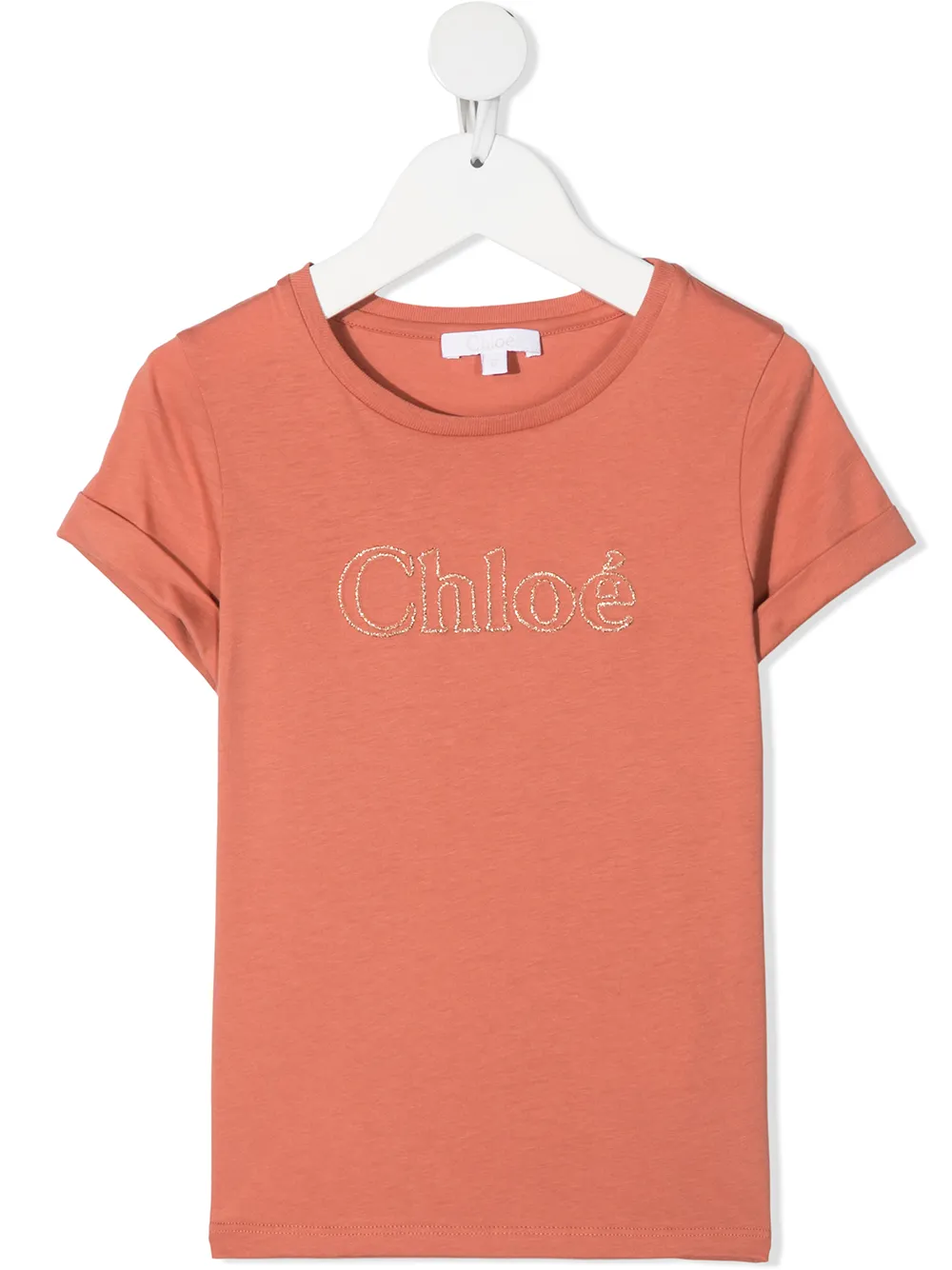 фото Chloé kids футболка с вышитым логотипом