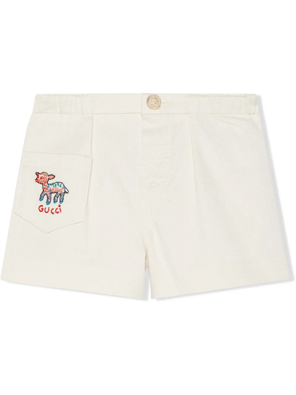 

Gucci Kids fawn-embroidered shorts - White