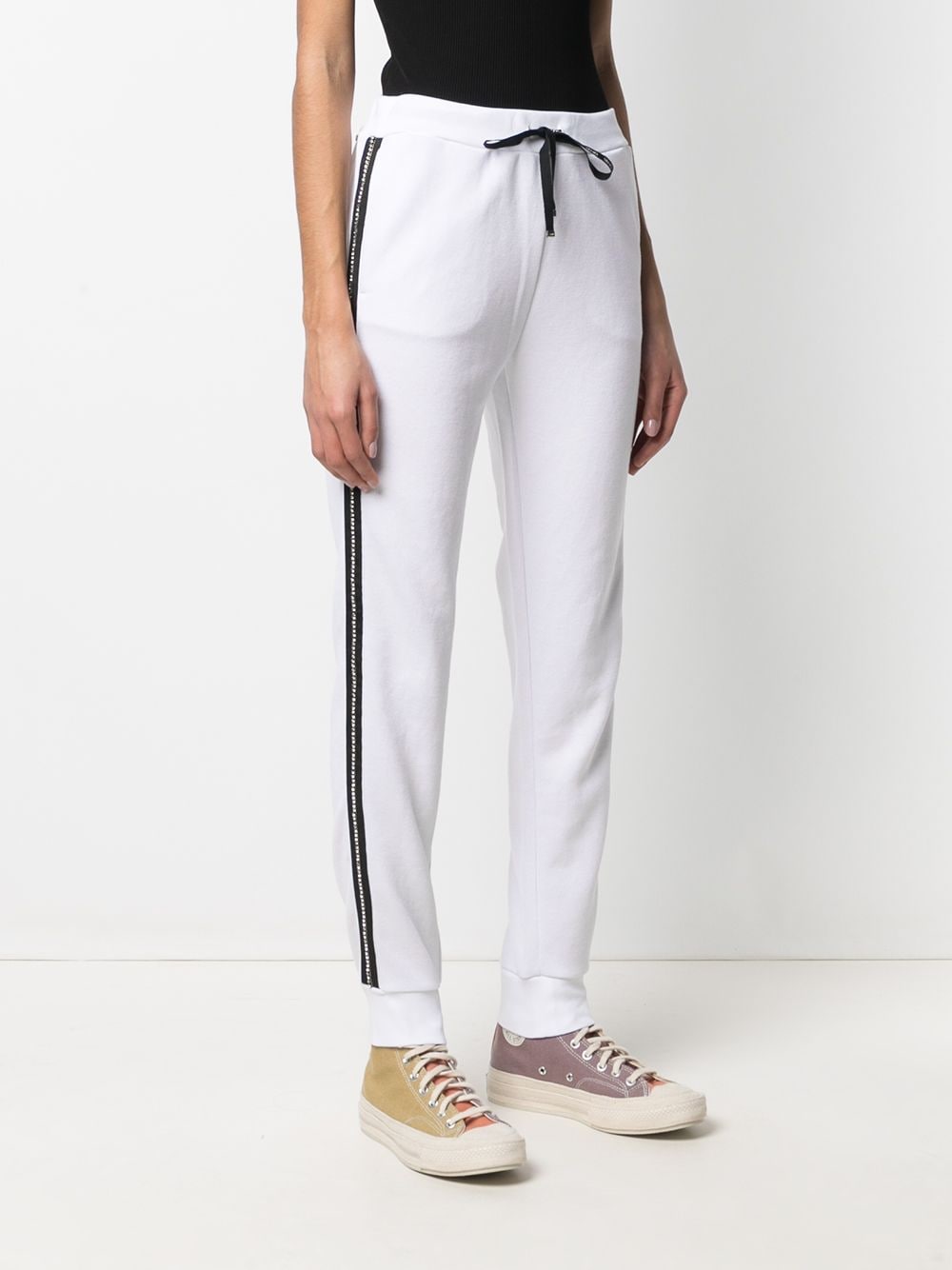 Shop Liu •jo Side-stripe Track Pants In White