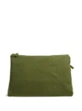 Once Milano zip-up linen pouch - Green