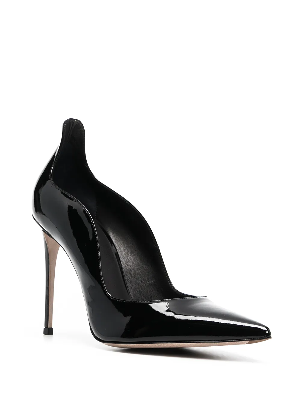Le Silla wave-edge patent leather pumps Black