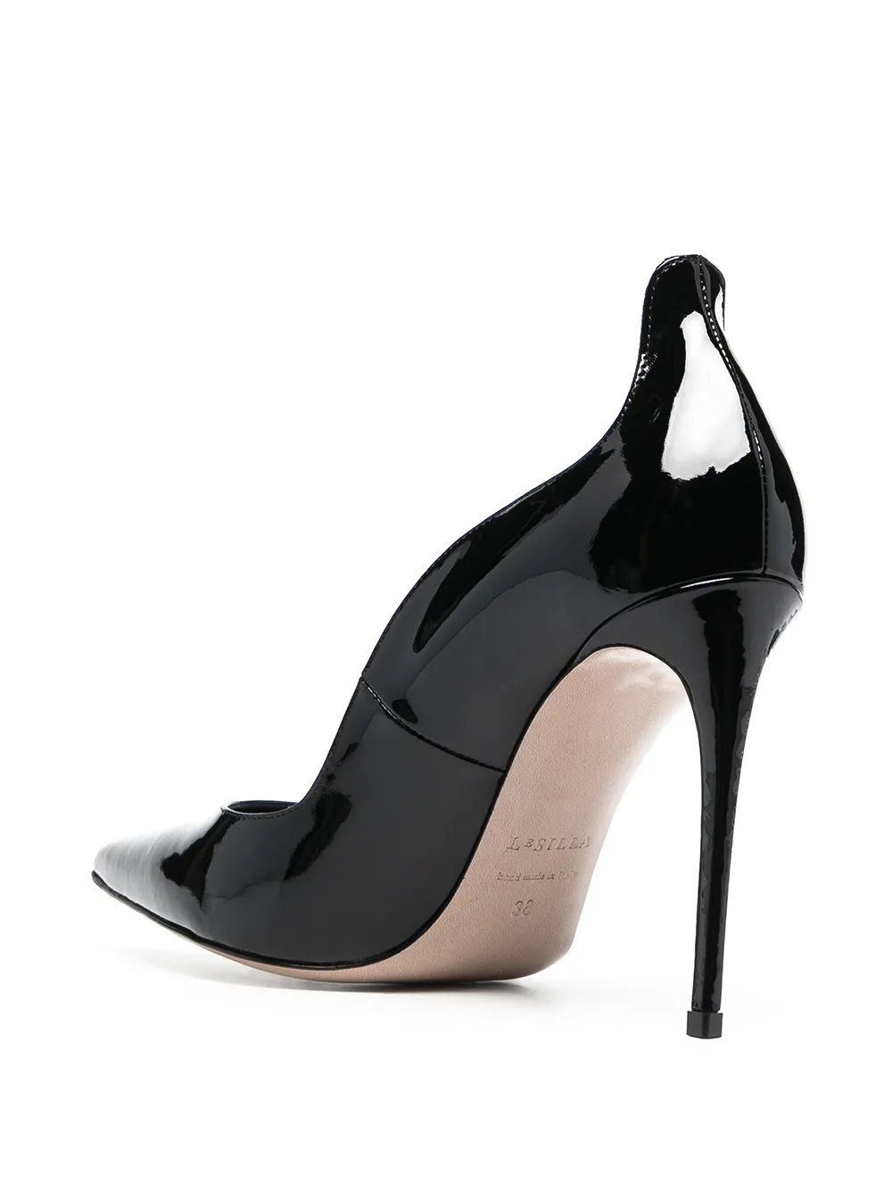Le Silla wave-edge patent leather pumps Black
