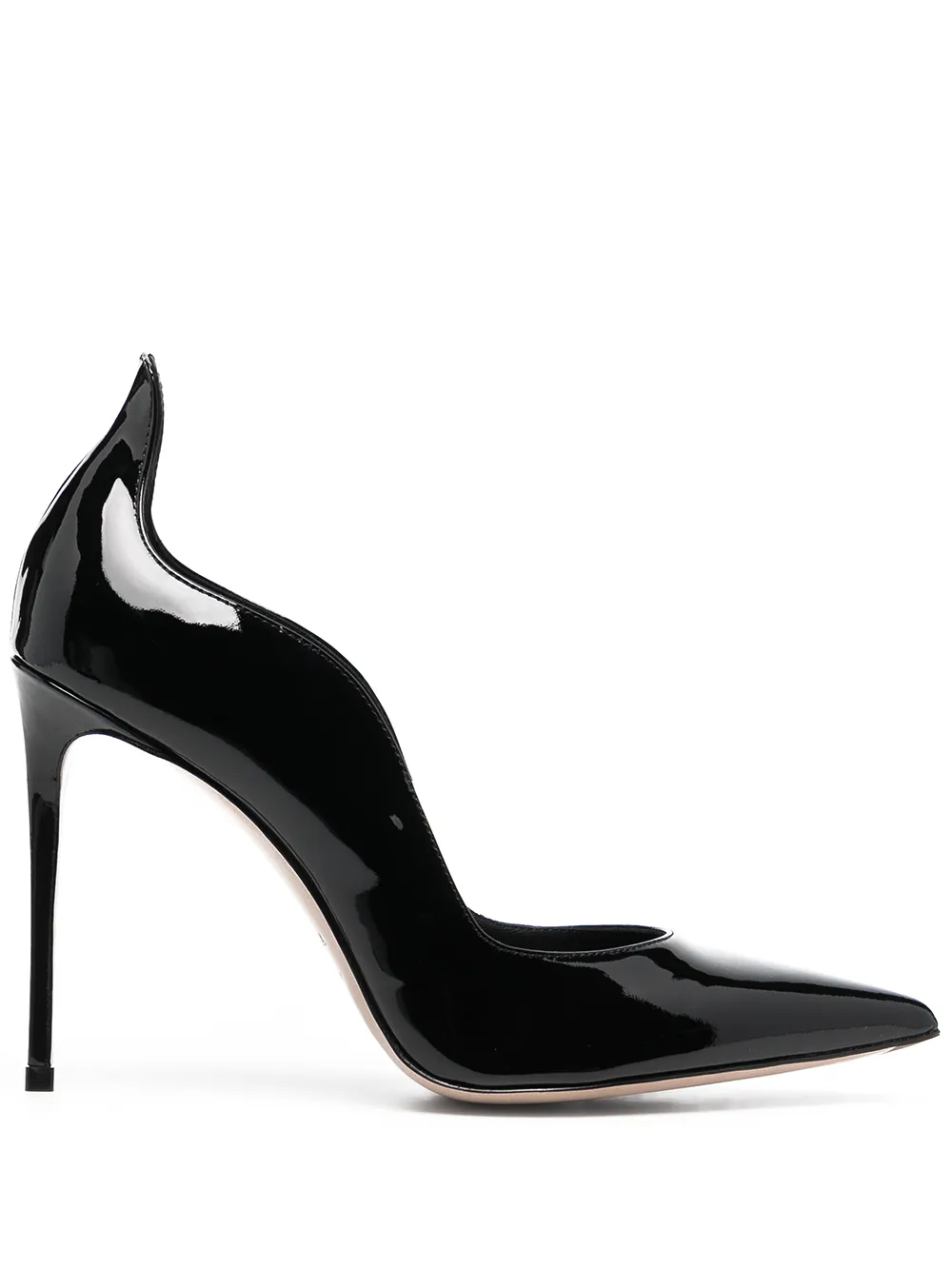 Le Silla wave-edge patent leather pumps Black