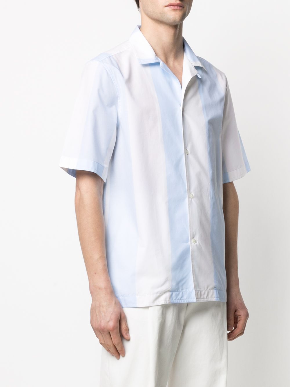 фото Salvatore ferragamo полосатая рубашка с короткими рукавами
