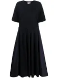 Moncler panelled drawstring-waist midi dress - Blue