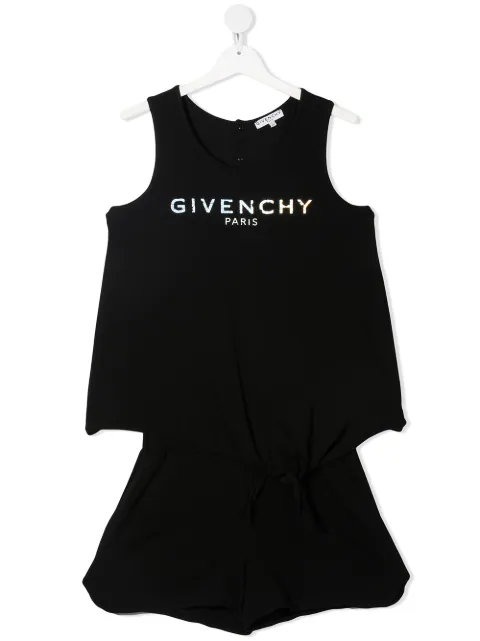 Givenchy Kids بلاي سوت بطبعة شعار الماركة وبدون أكمام