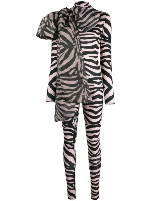 Atu Body Couture zebra print stretch bodysuit