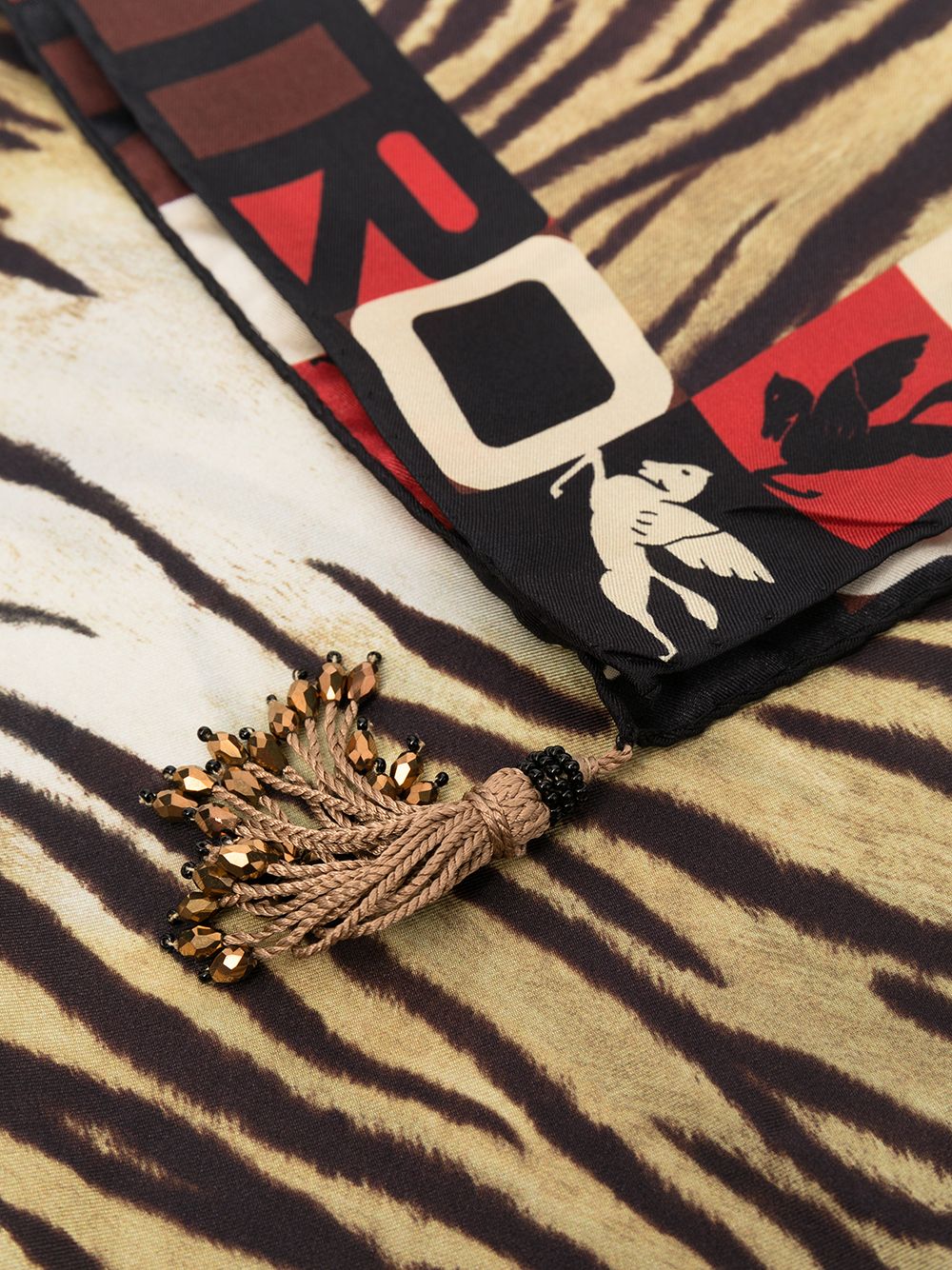 фото Etro платок pegaso с тигровым принтом
