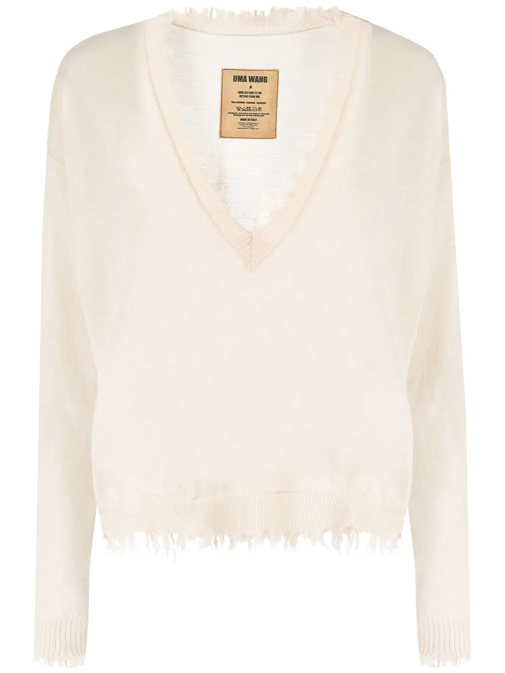 

Uma Wang cashmere V-neck jumper - Neutrals