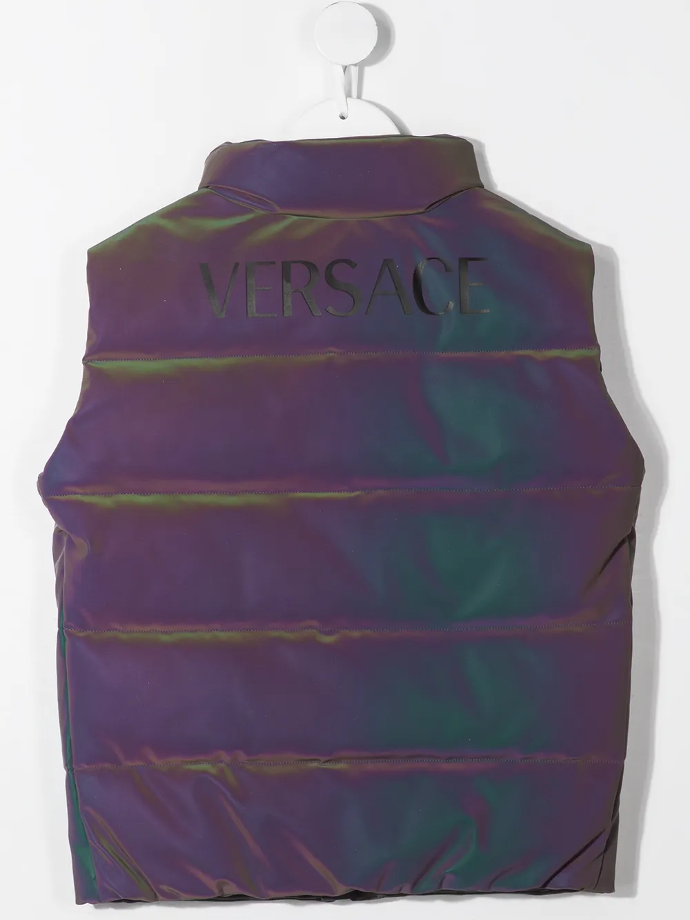 Young Versace Logo-print Padded Gilet In Purple