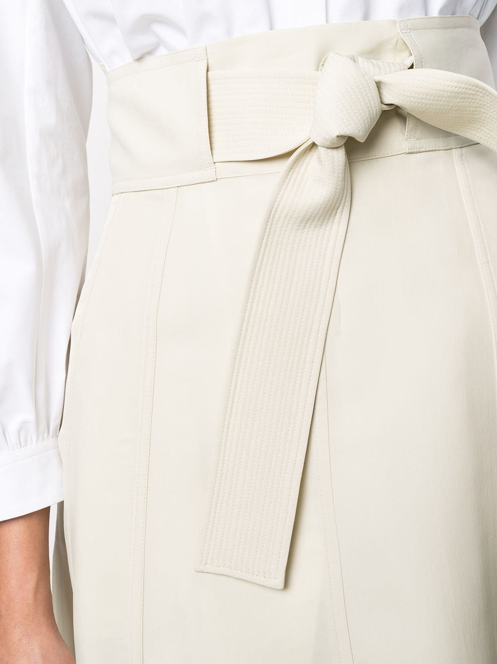 Shop Jil Sander Belted A-line Skirt In Neutrals