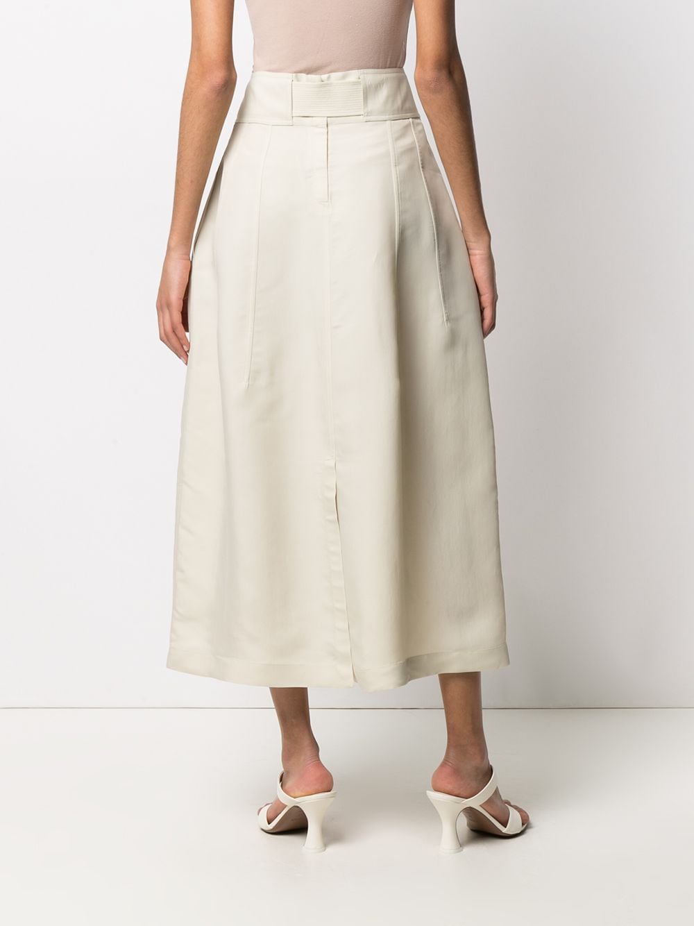 Shop Jil Sander Belted A-line Skirt In Neutrals