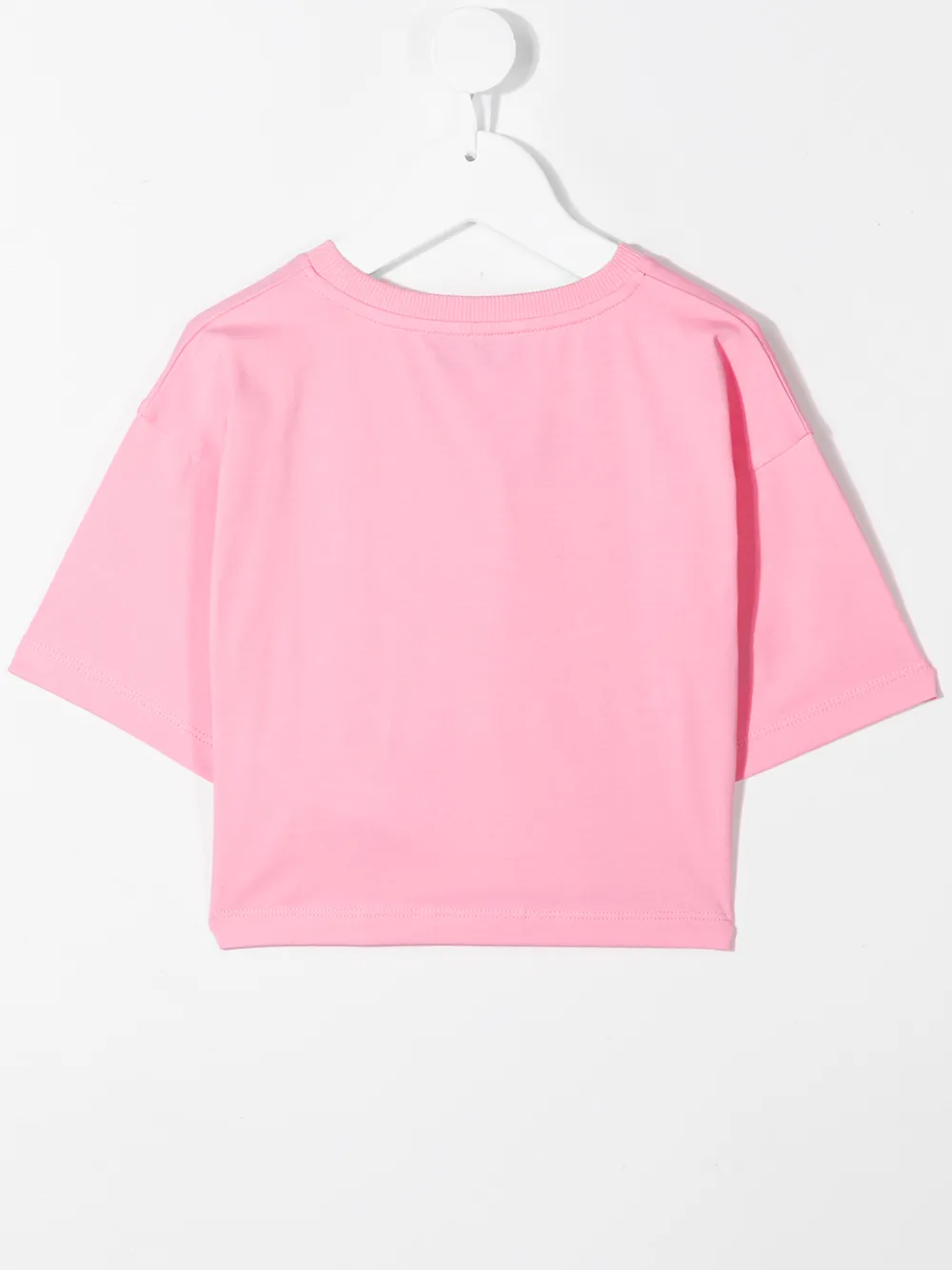 фото Moschino kids укороченная футболка с вышитым логотипом