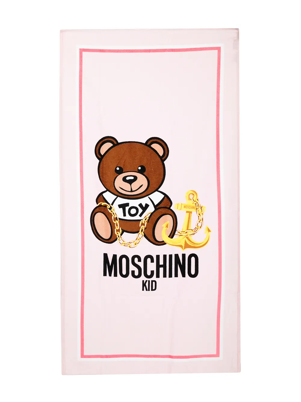 фото Moschino kids полотенце с графичным принтом teddy anchor