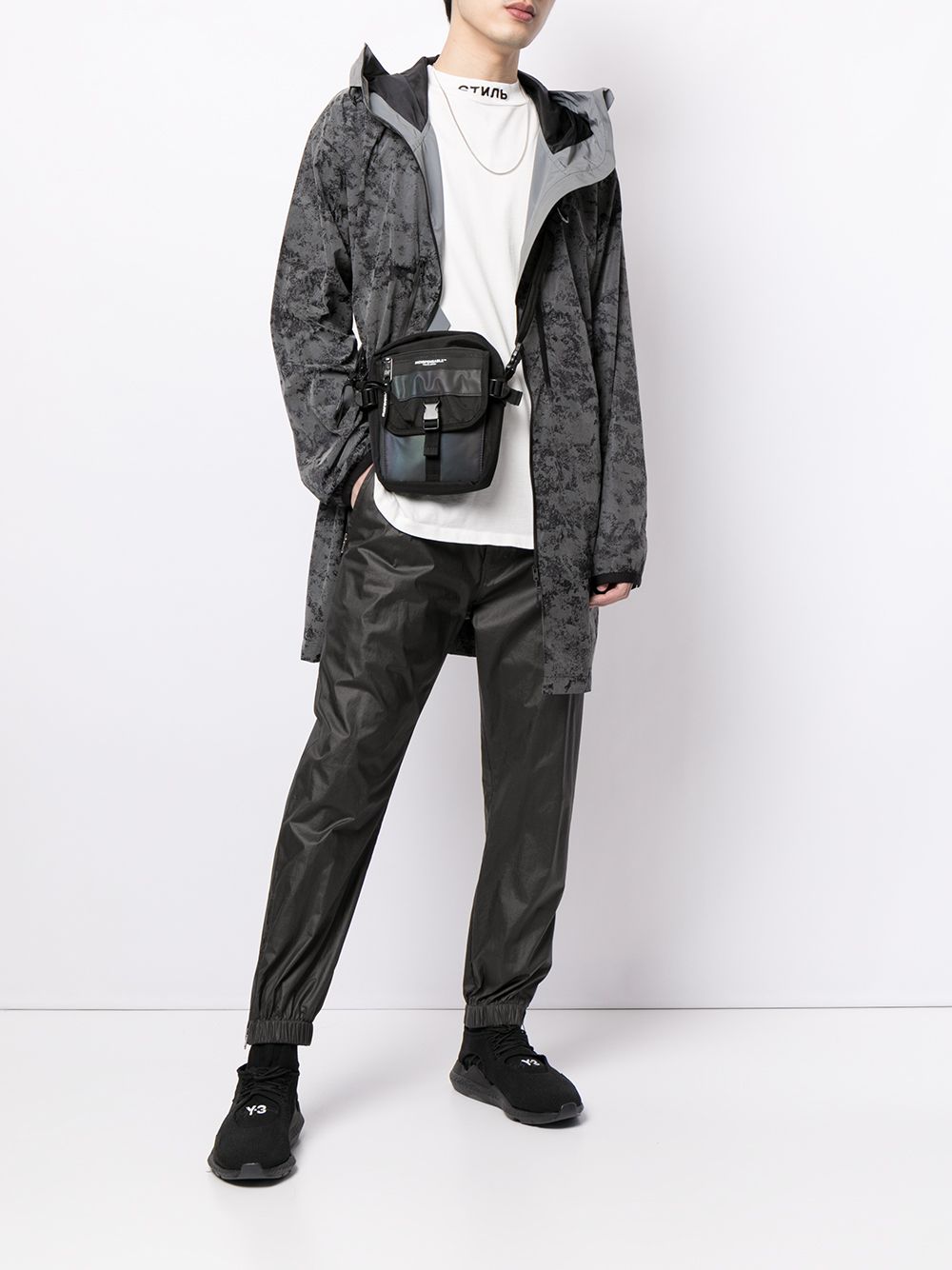 Shop Y-3 Cover Distressed Reflective Jacket In Grey