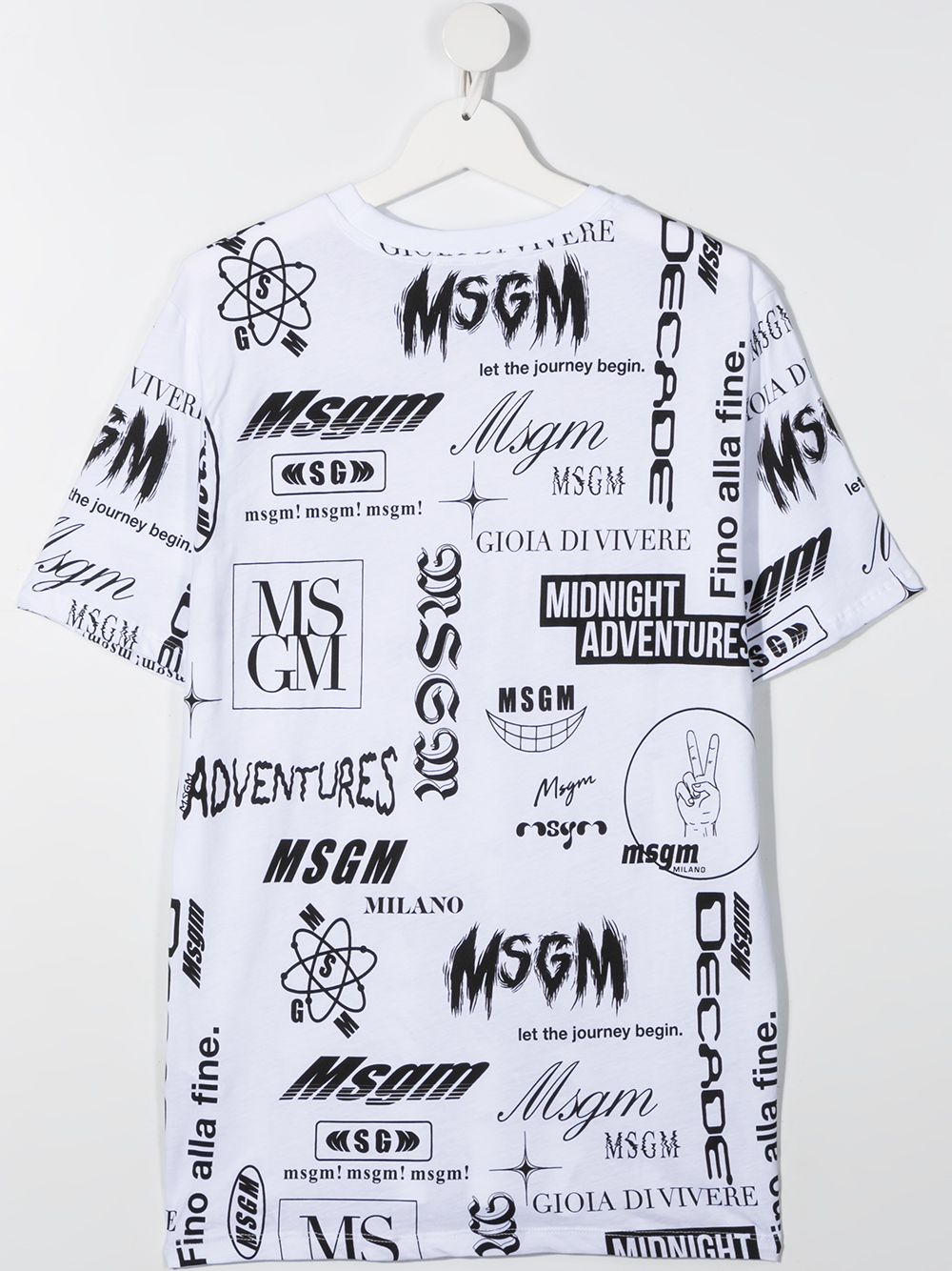 фото Msgm kids футболка с короткими рукавами и логотипом