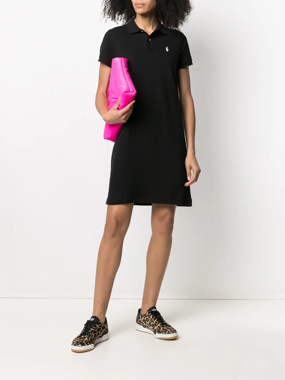Polo Ralph Lauren Mini-jurk met logopatch - Zwart