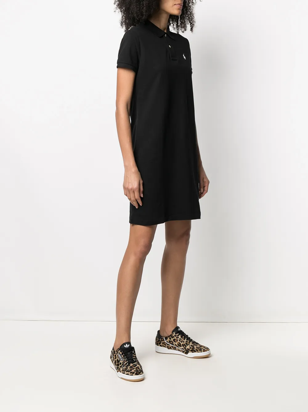 Polo Ralph Lauren Mini-jurk met logopatch Zwart