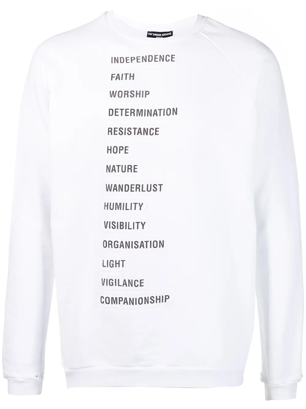 

Raf Simons sudadera con eslogan estampado - Blanco